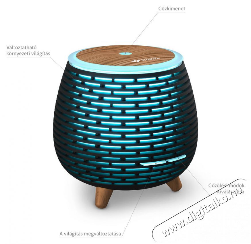 TRUELIFE AIR Diffuser D4 Aroma diff&uacute;zor Sz&eacute;ps&eacute;g&aacute;pol&aacute;s / Eg&eacute;szs&eacute;g - L&eacute;gtiszt&iacute;t&oacute; / p&aacute;r&aacute;s&iacute;t&oacute; / p&aacute;r&aacute;tlan&iacute;t&oacute; - P&aacute;r&aacute;s&iacute;t&oacute; - 526519