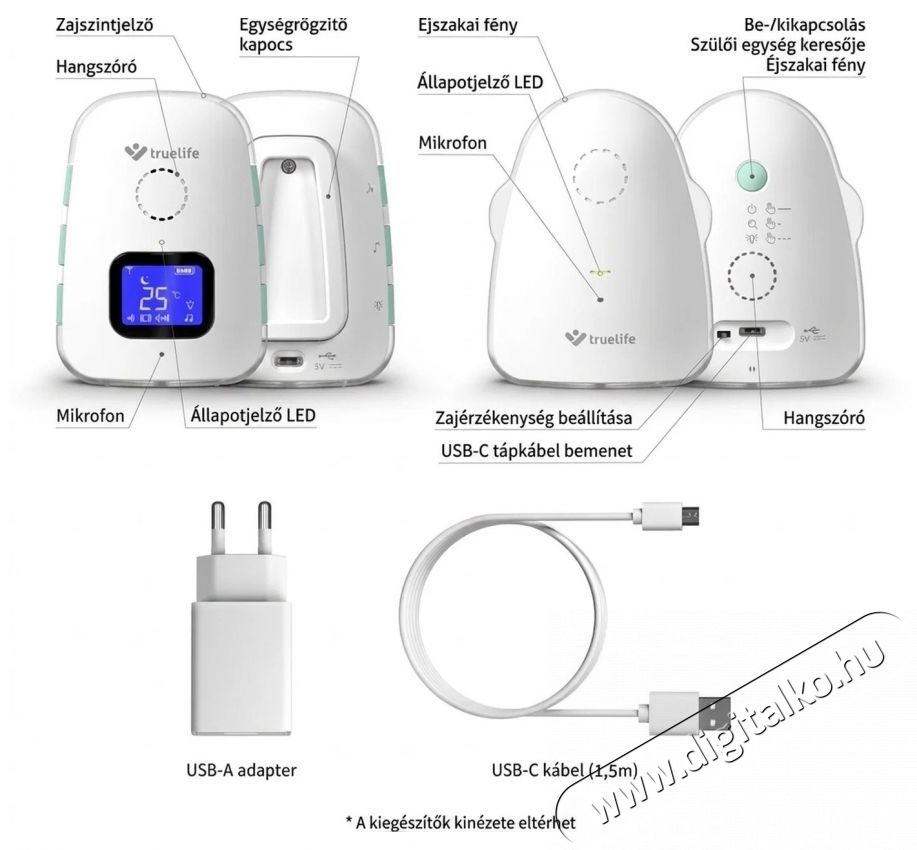 TRUELIFE NannyTone VM3 digit&aacute;lis audio b&eacute;biőr Sz&eacute;ps&eacute;g&aacute;pol&aacute;s / Eg&eacute;szs&eacute;g - Baba mama term&eacute;k - B&eacute;biőr / babafigyelő - 501732