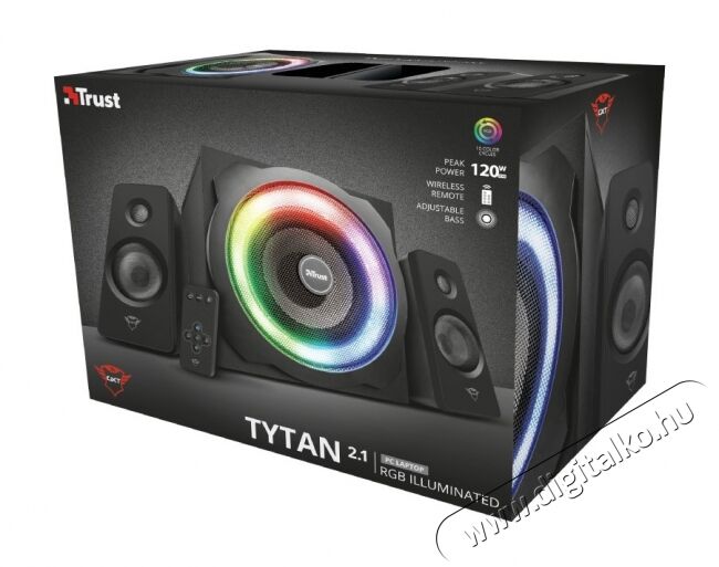 Trust Gaming GXT 629 Tytan 2.1 RGB hangsug&aacute;rz&oacute; szett - 22944 Audio-Video / Hifi / Multim&eacute;dia - Hangfal - Hangfalszett - Hangfalszett - 344621
