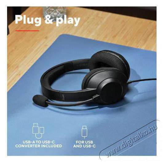 Trust AYDA MAX USB-ENC Audio-Video / Hifi / Multim&eacute;dia - F&uuml;l &eacute;s Fejhallgat&oacute;k - Fejhallgat&oacute; mikrofonnal / headset - 519238