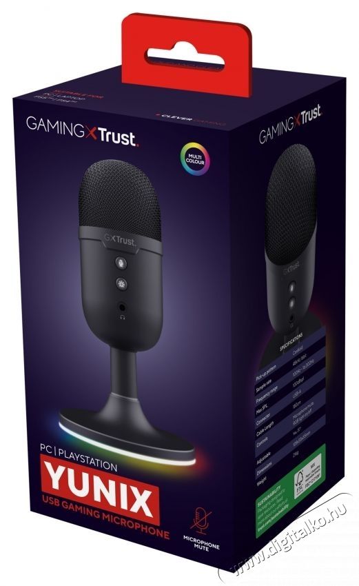 Trust GXT234P YUNIX gaming mikrofon, USB, RGB vil&aacute;g&iacute;t&aacute;s, Kardioid, Mikrofon n&eacute;m&iacute;t&aacute;s, Vil&aacute;g&iacute;t&aacute;s be/ki, Fekete Fot&oacute;-Vide&oacute; kieg&eacute;sz&iacute;tők - Mikrofon - Fot&oacute;-vide&oacute; mikrofon - 533899