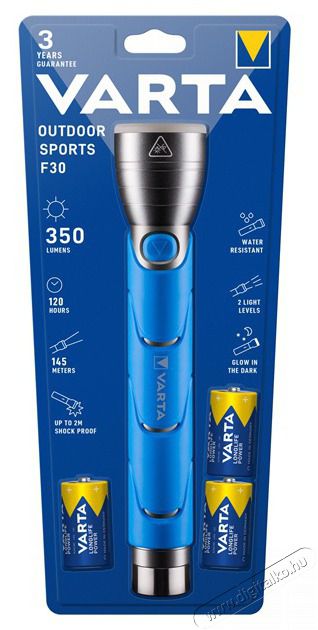 Varta 18629101421 Outdoor Sports F30 k&eacute;k eleml&aacute;mpa H&aacute;ztart&aacute;s / Otthon / K&uuml;lt&eacute;r - Vil&aacute;g&iacute;t&aacute;s / elektromoss&aacute;g - Zsebl&aacute;mpa / eleml&aacute;mpa - 386640