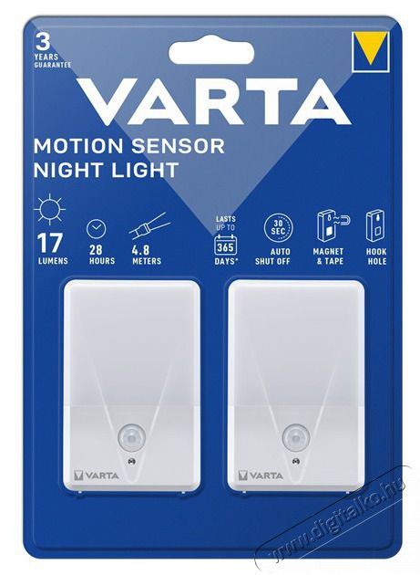 Varta 3AAA 2db-os mozg&aacute;s&eacute;rz&eacute;kelős &eacute;jjeli l&aacute;mpa H&aacute;ztart&aacute;s / Otthon / K&uuml;lt&eacute;r - Vil&aacute;g&iacute;t&aacute;s / elektromoss&aacute;g - &Eacute;jszakai ir&aacute;nyf&eacute;ny - 404426
