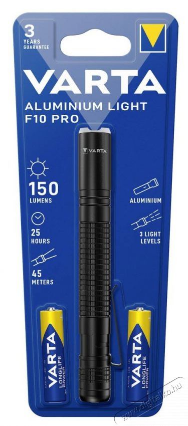 Varta ALUMINIUM LIGHT F10 PRO eleml&aacute;mpa H&aacute;ztart&aacute;s / Otthon / K&uuml;lt&eacute;r - Vil&aacute;g&iacute;t&aacute;s / elektromoss&aacute;g - Zsebl&aacute;mpa / eleml&aacute;mpa - 508254
