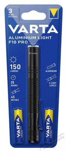 Varta ALUMINIUM LIGHT F10 PRO eleml&aacute;mpa H&aacute;ztart&aacute;s / Otthon / K&uuml;lt&eacute;r - Vil&aacute;g&iacute;t&aacute;s / elektromoss&aacute;g - Zsebl&aacute;mpa / eleml&aacute;mpa - 508254