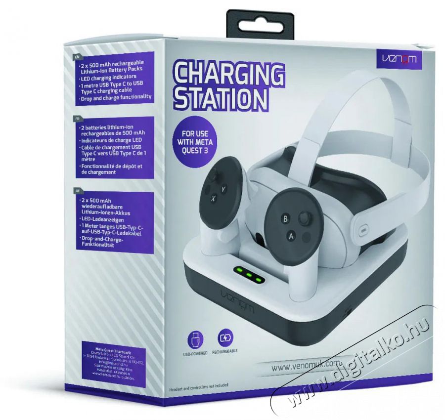 Venom VS4210 Meta Quest 3 Charging Station Iroda &eacute;s sz&aacute;m&iacute;t&aacute;stechnika - J&aacute;t&eacute;k konzol - Kieg&eacute;sz&iacute;tő - 520269