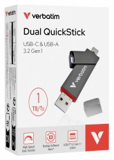 VERBATIM 32043 1TB USB 3.2 Gen 1 A/USB-C Dual QuickStick Flash Drive Mem&oacute;ria k&aacute;rtya / Pendrive - Pendrive - 514265