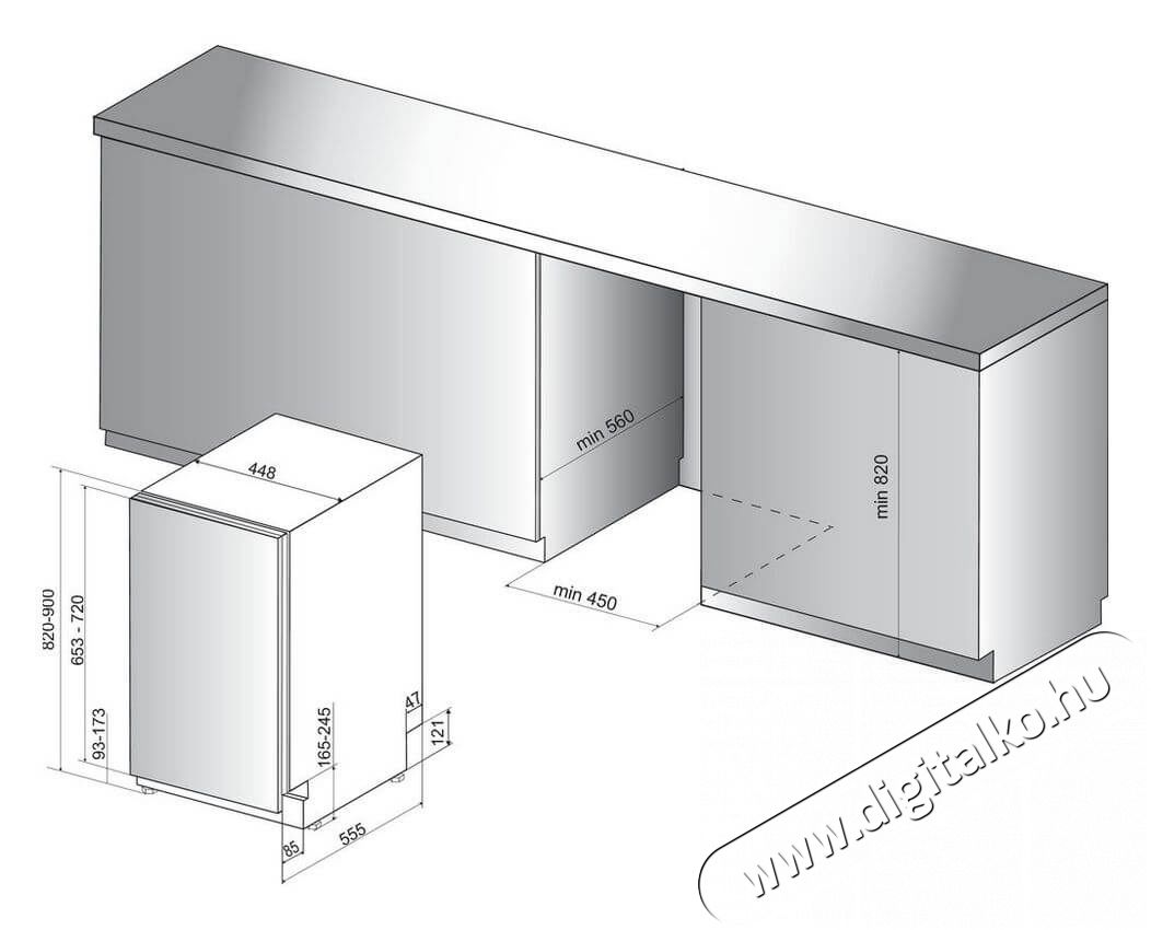 Whirlpool WSIO3O34PFEX mosogat&oacute;g&eacute;p Konyhai term&eacute;kek - Mosogat&oacute;g&eacute;p - Keskeny (45cm-ig) be&eacute;p&iacute;thető mosogat&oacute;g&eacute;p - 348501