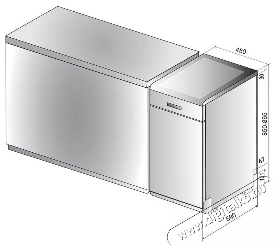 Whirlpool WSFO 3O34 PF X mosogat&oacute;g&eacute;p Konyhai term&eacute;kek - Mosogat&oacute;g&eacute;p - Keskeny (45cm-ig) szabadon&aacute;ll&oacute; mosogat&oacute;g&eacute;p - 348227