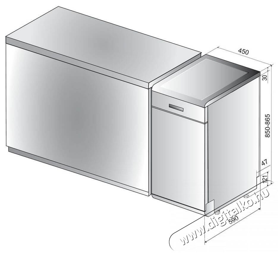 Whirlpool WSFO 3T125 6PC X mosogat&oacute;g&eacute;p Konyhai term&eacute;kek - Mosogat&oacute;g&eacute;p - Keskeny (45cm-ig) szabadon&aacute;ll&oacute; mosogat&oacute;g&eacute;p - 348228