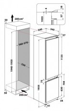 Whirlpool WHC20 T352 HŰTŐ BE&Eacute;P&Iacute;THETŐ ALULFAGYASZT&Oacute;S Konyhai term&eacute;kek - Hűtő, fagyaszt&oacute; (be&eacute;p&iacute;thető) - Alulfagyaszt&oacute;s kombin&aacute;lt hűtő - 373283