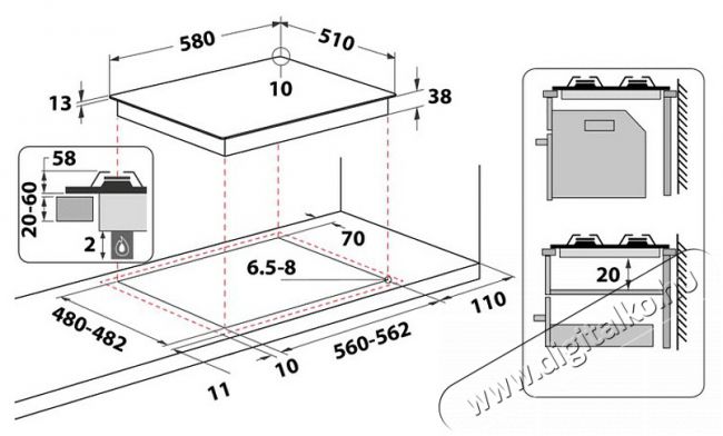 Whirlpool TKRL 661 IX EU be&eacute;p&iacute;thető g&aacute;zfőzőlap Konyhai term&eacute;kek - S&uuml;tő-főzőlap, tűzhely (be&eacute;p&iacute;thető) - G&aacute;zfőzőlap (be&eacute;p&iacute;thető) - 379288