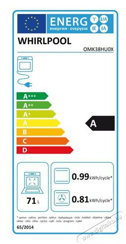 Whirlpool OMK38HU0X elektromos be&eacute;p&iacute;thető s&uuml;tő Konyhai term&eacute;kek - S&uuml;tő-főzőlap, tűzhely (be&eacute;p&iacute;thető) - S&uuml;tő (be&eacute;p&iacute;thető) - 473626