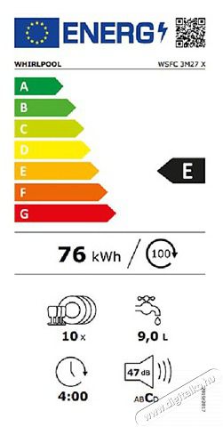 Whirlpool WSBC 3M27 X be&eacute;p&iacute;thető keskeny 10 ter&iacute;t&eacute;kes inox mosogat&oacute;g&eacute;p Konyhai term&eacute;kek - Mosogat&oacute;g&eacute;p - Keskeny (45cm-ig) be&eacute;p&iacute;thető mosogat&oacute;g&eacute;p - 502623
