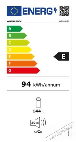 Whirlpool WBUL021 HŰTŐ BE&Eacute;P&Iacute;THETŐ EGYAJT&Oacute;S Konyhai term&eacute;kek - Hűtő, fagyaszt&oacute; (be&eacute;p&iacute;thető) - Egyajt&oacute;s hűtő - 502917