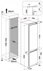 Whirlpool WHC20 T573 P HŰTŐ BE&Eacute;P&Iacute;THETŐ ALULFAGYASZT&Oacute;S Konyhai term&eacute;kek - Hűtő, fagyaszt&oacute; (be&eacute;p&iacute;thető) - Alulfagyaszt&oacute;s kombin&aacute;lt hűtő - 502895