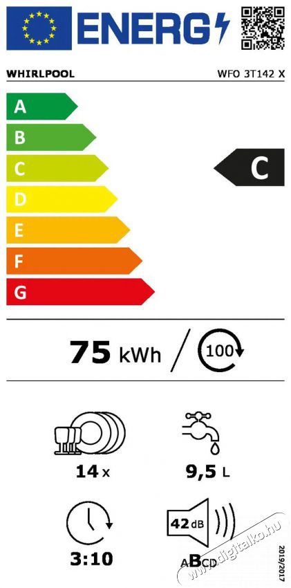 Whirlpool WFO 3T142 X Konyhai term&eacute;kek - Mosogat&oacute;g&eacute;p - Norm&aacute;l (60cm) szabadon&aacute;ll&oacute; mosogat&oacute;g&eacute;p - 504646