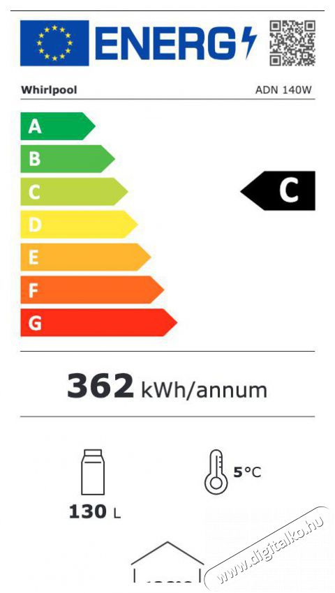 Whirlpool Adn 140 W &Uuml;vegajt&oacute;s Hűtőszekr&eacute;ny, 130 L, Alum&iacute;nium Konyhai term&eacute;kek - Hűtő, fagyaszt&oacute; (szabadon&aacute;ll&oacute;) - Fagyaszt&oacute; n&eacute;lk&uuml;li hűtő - 503133