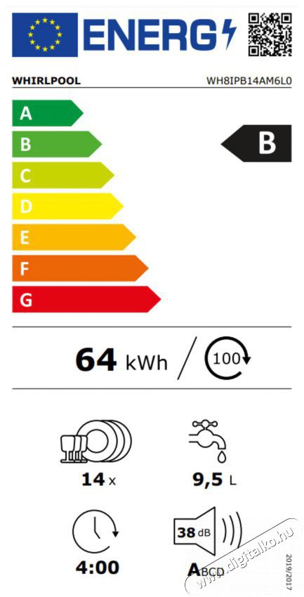 Whirlpool WH8IPB14AM6L0 Be&eacute;p&iacute;thető mosogat&oacute;g&eacute;p Konyhai term&eacute;kek - Mosogat&oacute;g&eacute;p - Norm&aacute;l (60cm) be&eacute;p&iacute;thető mosogat&oacute;g&eacute;p - 505277