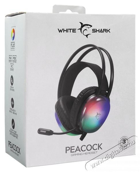 White Shark WS GH-2444B PEACOCK-B fekete gamer headset Audio-Video / Hifi / Multim&eacute;dia - F&uuml;l &eacute;s Fejhallgat&oacute;k - Fejhallgat&oacute; mikrofonnal / headset - 507766