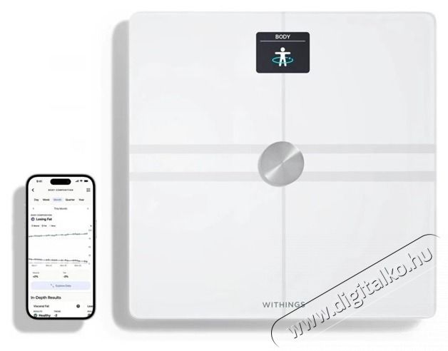 WITHINGS Body Comp Wi-Fi feh&eacute;r szem&eacute;lym&eacute;rleg Sz&eacute;ps&eacute;g&aacute;pol&aacute;s / Eg&eacute;szs&eacute;g - M&eacute;rleg - Szem&eacute;ly m&eacute;rleg - 502565
