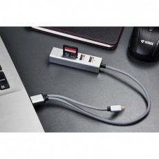 Yenkee YHC 103SR USB-C OTG HUB+k&aacute;rtyaolvas&oacute; Mem&oacute;ria k&aacute;rtya / Pendrive - K&aacute;rtya olvas&oacute; - 352075