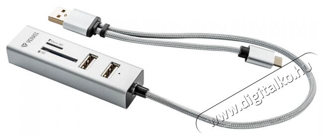 Yenkee YHC 103SR USB-C OTG HUB+k&aacute;rtyaolvas&oacute; Mem&oacute;ria k&aacute;rtya / Pendrive - K&aacute;rtya olvas&oacute; - 352075