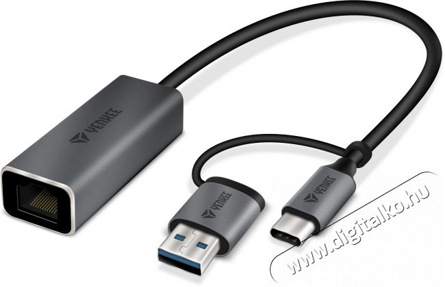 Yenkee YTC 013 gigabites ethernet adapter USB 3.0 &eacute;s USB-C 3.1 portokkal Tv kieg&eacute;sz&iacute;tők - K&aacute;bel / csatlakoz&oacute; - Csatlakoz&oacute; / eloszt&oacute; / &aacute;talak&iacute;t&oacute; - 376957