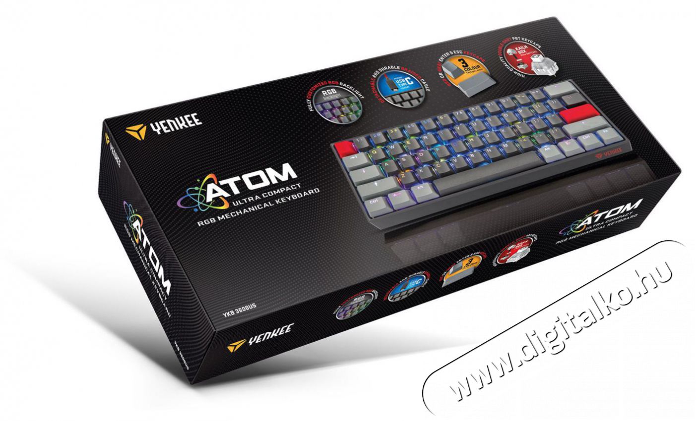 Yenkee YKB 3601US Gaming billentyűzet ATOM Mobil / Kommunik&aacute;ci&oacute; / Smart - Tablet / E-book kieg&eacute;sz&iacute;tő, tok - Billentyűzet - 495039