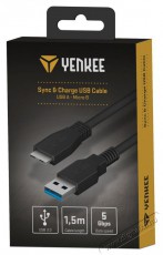 Yenkee YCU 011 BK USB A 3.0/Micro B 1,5m Iroda &eacute;s sz&aacute;m&iacute;t&aacute;stechnika - Sz&aacute;m&iacute;t&oacute;g&eacute;p tartoz&eacute;k - USB k&aacute;bel - 495027