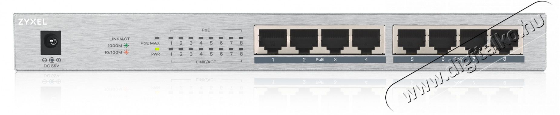 Zyxel GS1008-HP 8port Gigabit LAN Nem menedzselhető PoE+ Switch Iroda &eacute;s sz&aacute;m&iacute;t&aacute;stechnika - H&aacute;l&oacute;zat - Switch - 392889