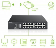 Zyxel GS1100-16 v3 16port 10/100/1000Mbps LAN Switch Iroda &eacute;s sz&aacute;m&iacute;t&aacute;stechnika - H&aacute;l&oacute;zat - Switch - 392884