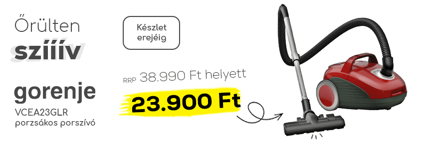 Gorenje VCEA23GLR porzsákos porszívó - bordó